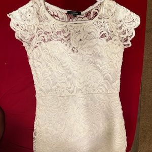 White size S lace mid dress.